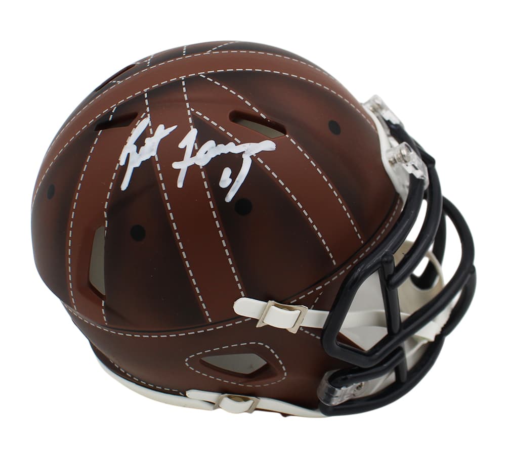 Brett Favre Signed Green Bay Packers Speed Alternate 25 Leatherhead NFL Mini Helmet – White Ink Brett Favre Helmet brett-favre-green-bay-packers-speed, Green Bay Packers, supplier stock photo