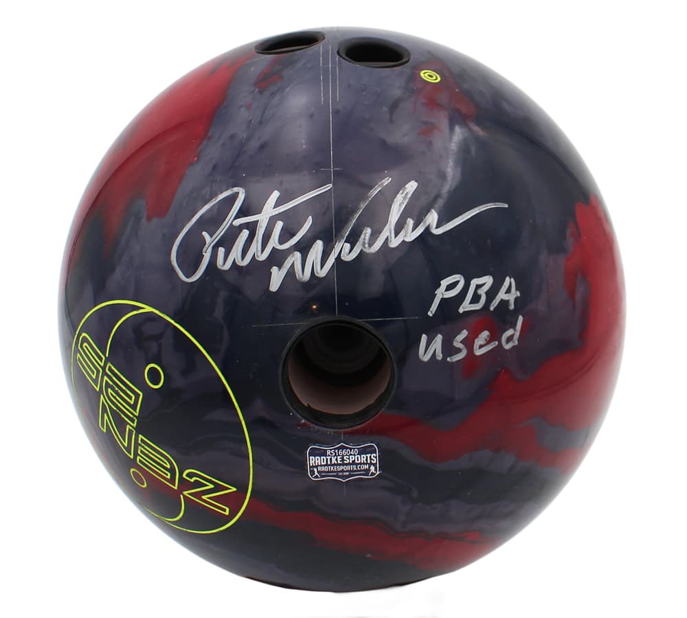 Pete Weber Signed Game Used Global Gray and Red Bowling Ball with “PBA Used” Inscription Pete Weber Ball pete-weber-game-used-global-gray, supplier stock photo