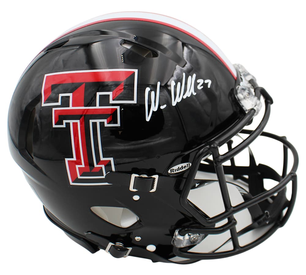 Wes Welker Signed Texas Tech Red Raiders Speed Black Authentic NCAA Helmet Wes Welker Helmet wes-welker-texas-tech-red-raiders, supplier stock photo