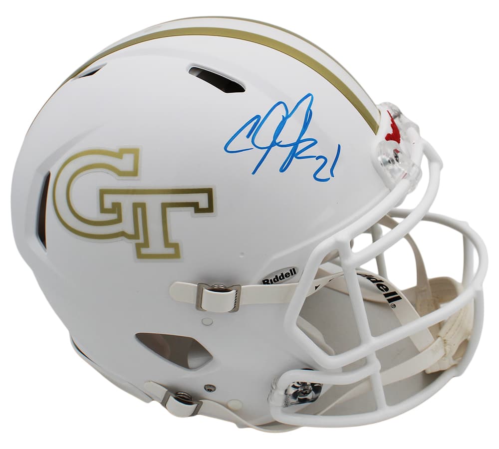 Calvin Johnson Signed Georgia Tech Yellow Jackets Speed Authentic Flat White NCAA Helmet Calvin Johnson Helmet calvin-johnson-georgia-tech-yellow-jackets, supplier stock photo