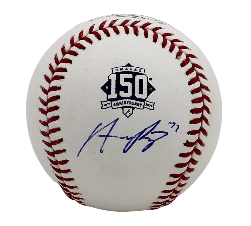 Austin Riley Signed Atlanta Braves Rawlings Official Major League 150th Anniversary Baseball Austin Riley Ball austin-riley-atlanta-braves-rawlings-major, Atlanta Braves, supplier stock photo