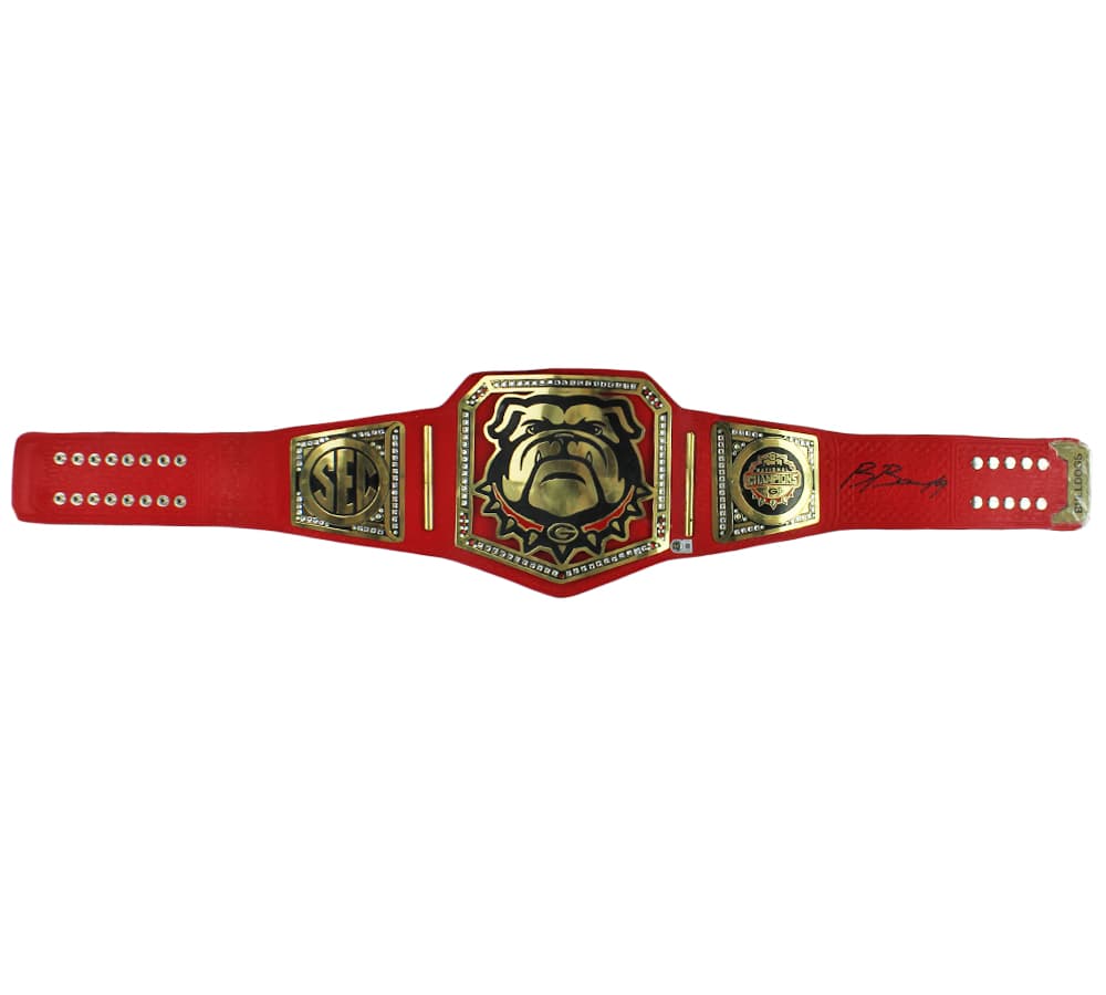 Brock Bowers Signed Georgia Bulldogs 2021 National Champion Red Wrestling Belt Brock Bowers Other brock-bowers-georgia-bulldogs-2021-national, Georgia Bulldogs, supplier stock photo