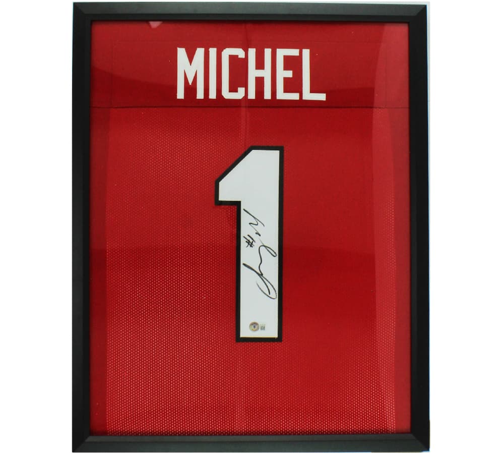 Sony Michel Signed Framed Georgia Red Jersey Sony Michel Jersey sony-michel-framed-georgia-red, supplier stock photo