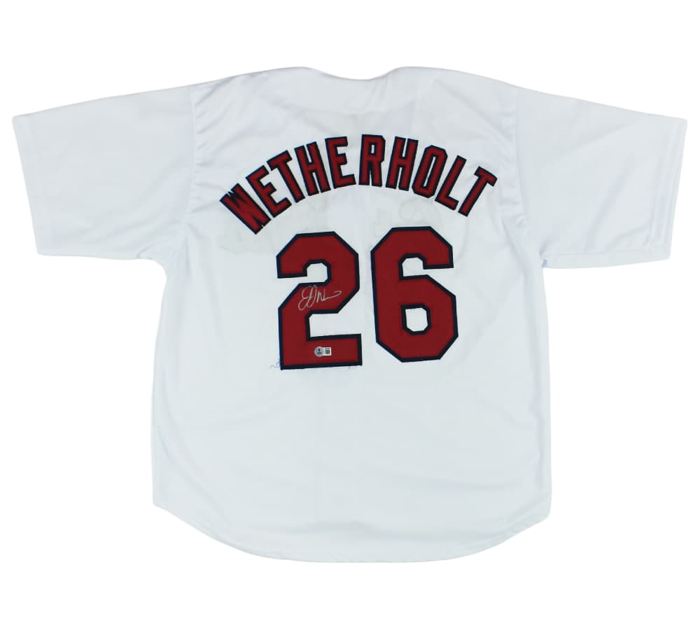 JJ Wetherholt Signed St. Louis Custom White Jersey JJ Wetherholt Jersey jj-wetherholt-st-louis-white, supplier stock photo
