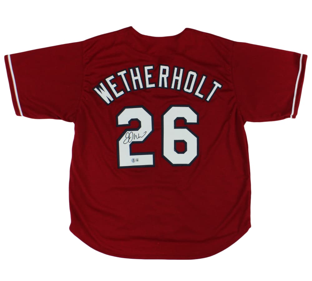 JJ Wetherholt Signed St. Louis Custom Red Jersey JJ Wetherholt Jersey jj-wetherholt-st-louis-red, supplier stock photo