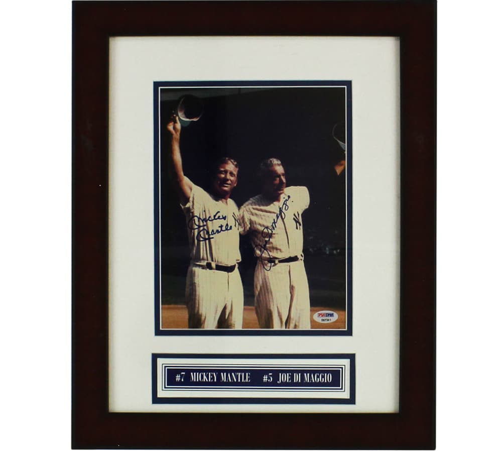 Mickey Mantle and Joe DiMaggio Signed New York Yankees Framed 8×10 MLB Photo PSA/DNA Mickey Mantle Photo 8x10-mickey-mantle-joe-dimaggio-york-yankees, New York Yankees, supplier stock photo