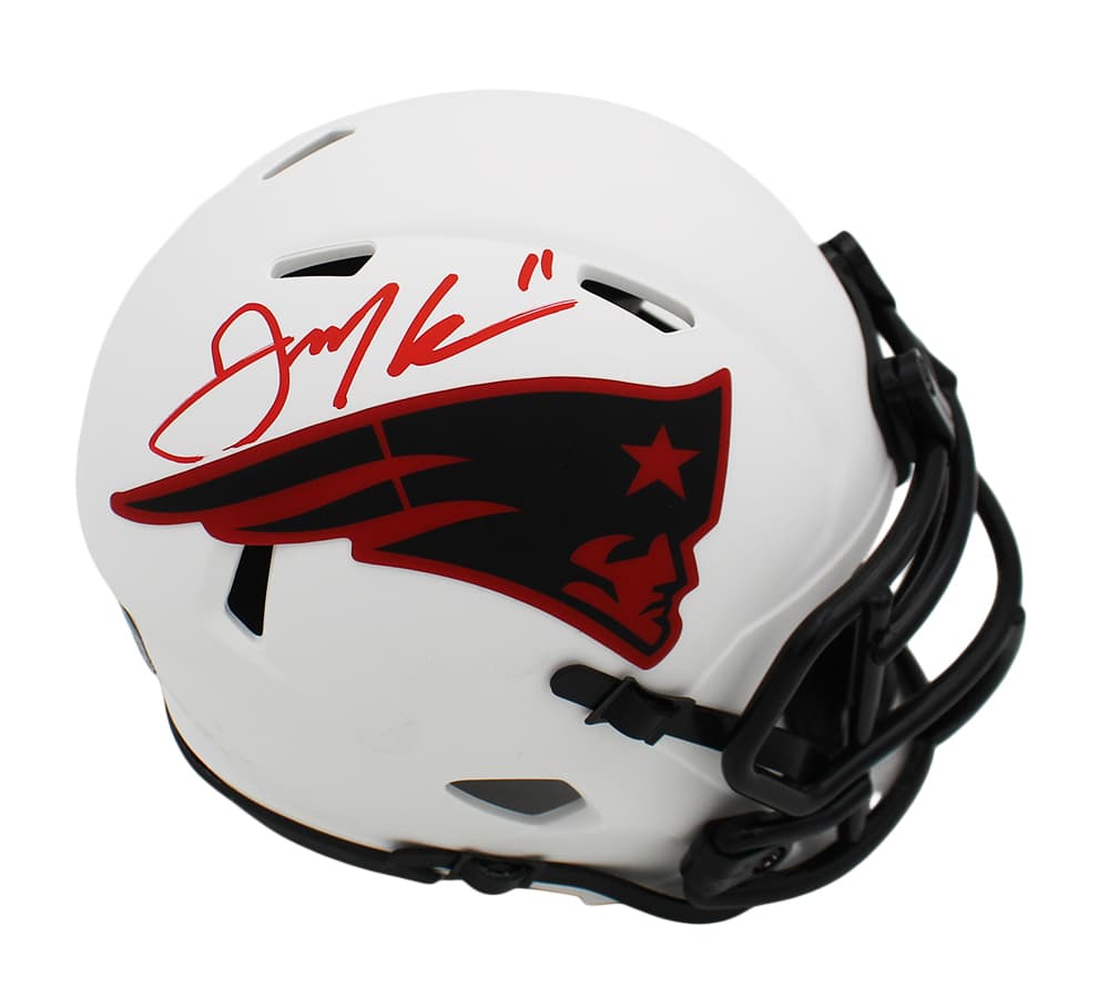 Julian Edelman Signed New England Patriots Speed Lunar NFL Mini Helmet Julian Edelman Helmet julian-edelman-england-patriots-speed-lunar, New England Patriots, supplier stock photo
