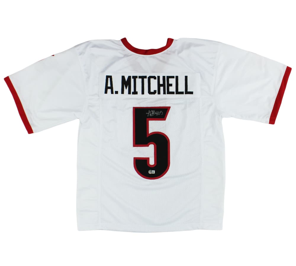 Adonai Mitchell Signed Georgia Custom White Jersey Adonai Mitchell Jersey adonai-mitchell-georgia-white, supplier stock photo