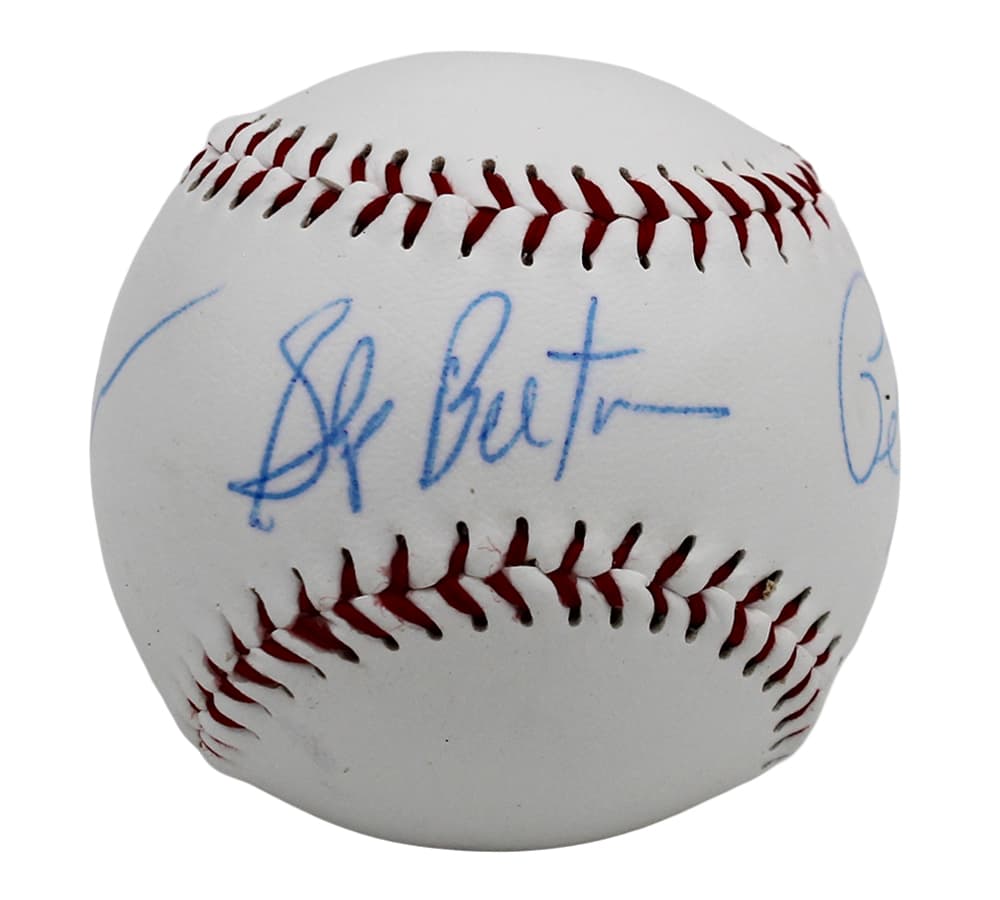 Skip Bertman, Jay Johnson, Paul Mainieri Signed LSU Tigers White Composite Rubber Baseball – Blue Ink Skip Bertman Ball skip-bertman-jay-johnson-paul-mainieri, LSU Tigers, supplier stock photo