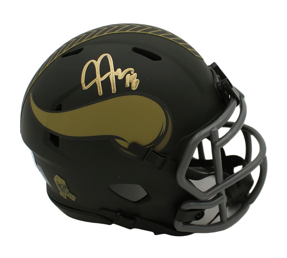 Justin Jefferson Signed Minnesota Vikings Speed Salute to Service 4 NFL Mini Helmet Justin Jefferson Helmet justin-jefferson-minnesota-vikings-speed-salute, Minnesota Vikings, supplier stock photo