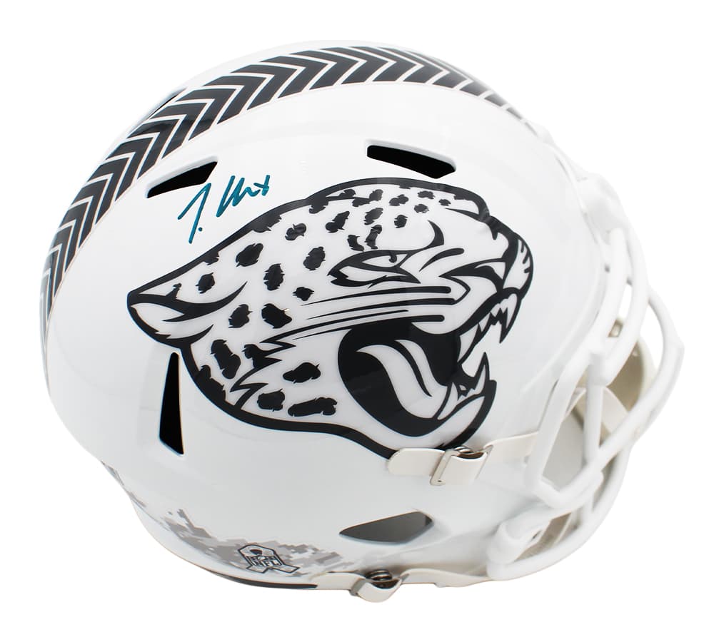 Travis Hunter Signed Jacksonville Jaguars Speed Full Size Salute to Service 3 NFL Helmet Travis Hunter Helmet travis-hunter-jacksonville-jaguars-speed-full, supplier stock photo