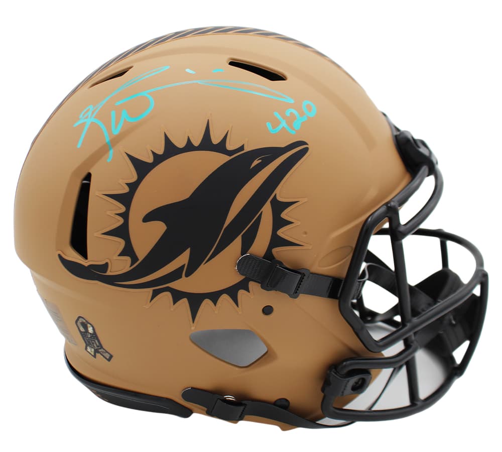 Ricky Williams Signed Miami Dolphins Speed Authentic Salute to Service 2 NFL Helmet Ricky Williams Helmet ricky-williams-miami-dolphins-speed-salute, Miami Dolphins, supplier stock photo
