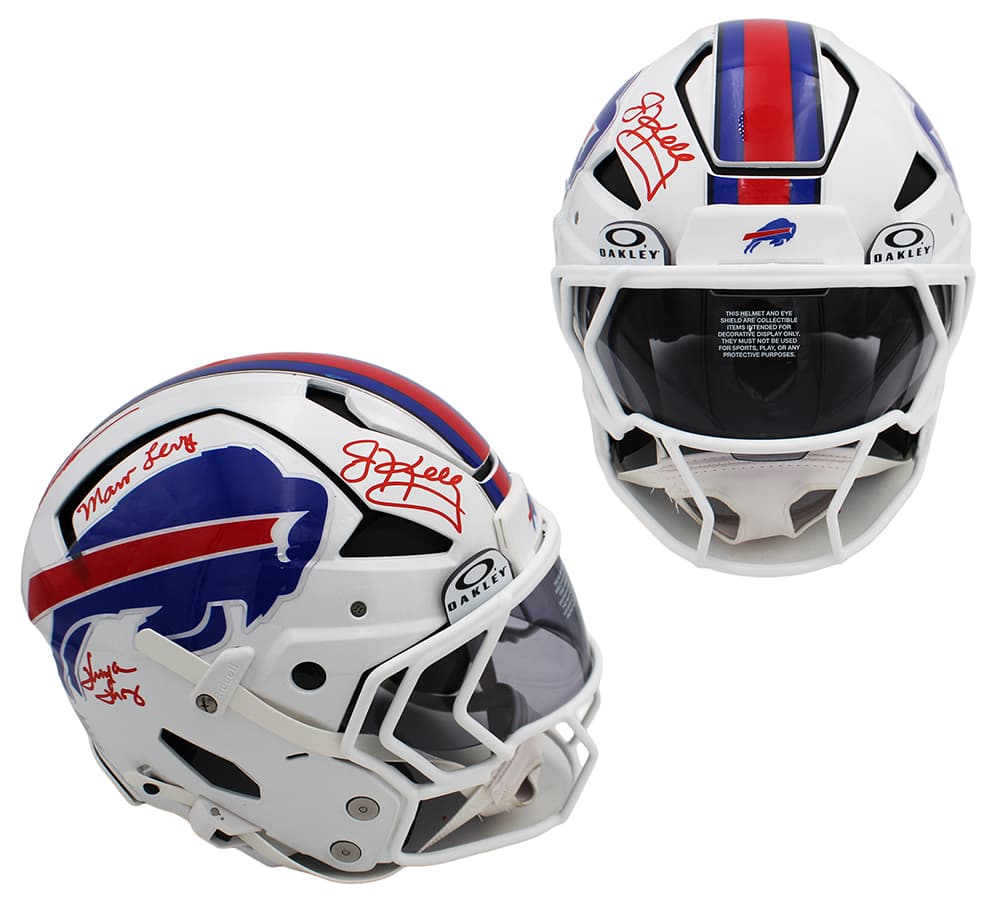 Jim Kelly, Thurman Thomas, Andre Reed, & Marv Levy Signed Buffalo Bills Axiom Authentic NFL Helmet Jim Kelly Helmet jim-kelly-thurman-thomas-andre-reed, Buffalo Bills, supplier stock photo
