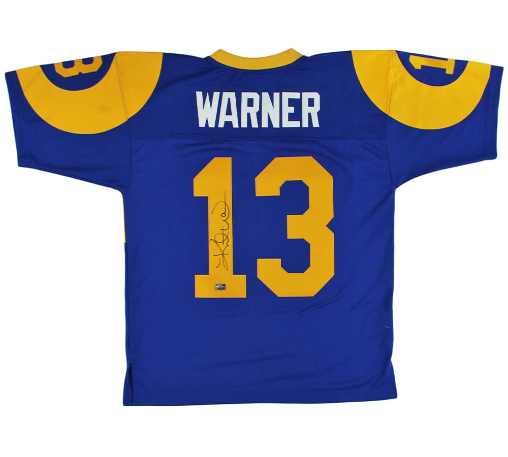 Kurt Warner Signed Los Angeles Rams Mitchell & Ness Authentic Blue 1999 Legacy NFL Jersey Kurt Warner Jersey kurt-warner-los-angeles-rams-mitchell, supplier stock photo