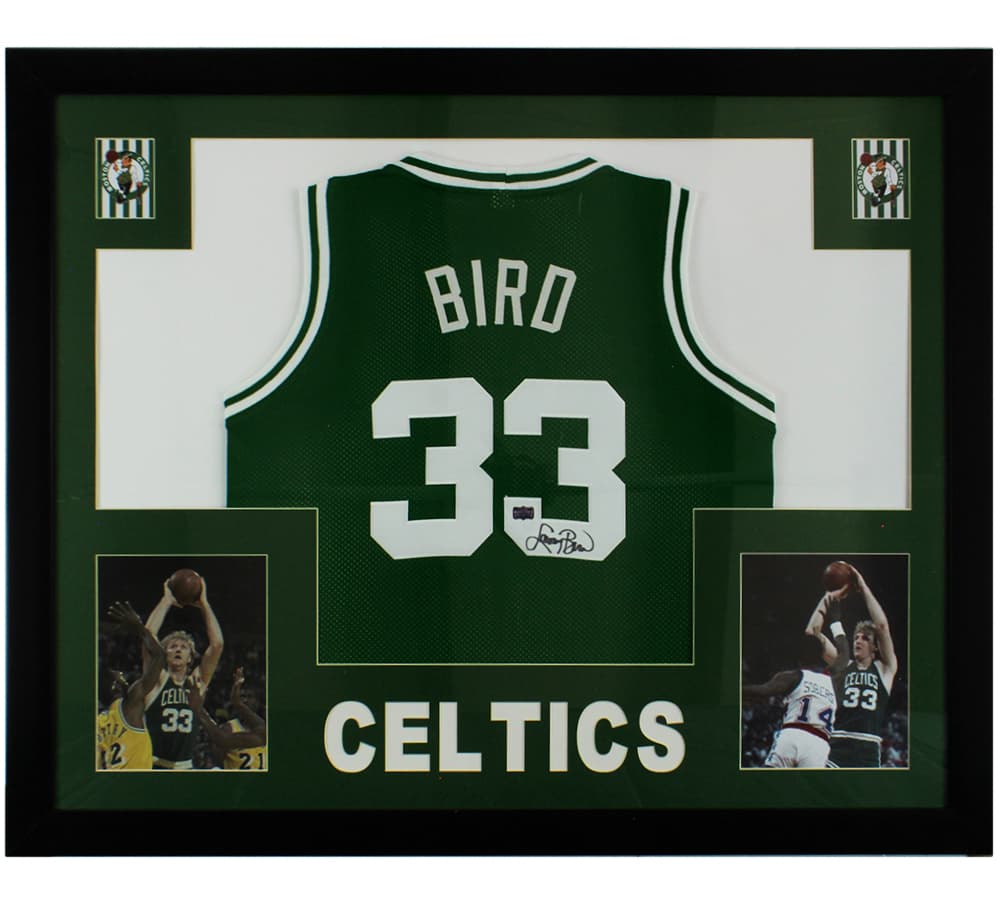 Larry Bird Signed Boston Celtics Framed Green NBA Jersey Larry Bird Jersey larry-bird-boston-celtics-framed-green, Boston Celtics, supplier stock photo