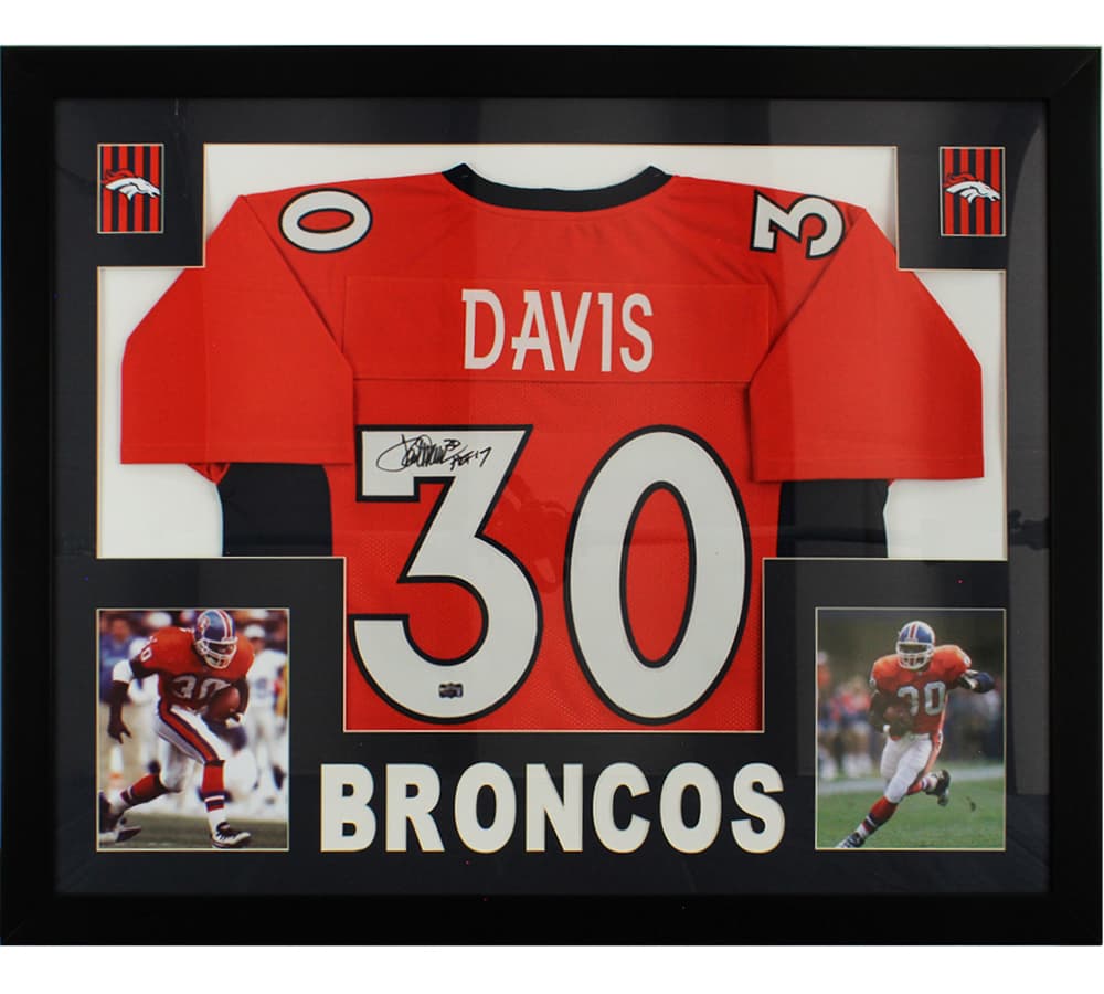 Terrell Davis Signed Denver Broncos Framed Orange NFL Jersey with “HOF 17” Inscription Terrell Davis Jersey terrell-davis-denver-broncos-framed-orange, Denver Broncos, supplier stock photo