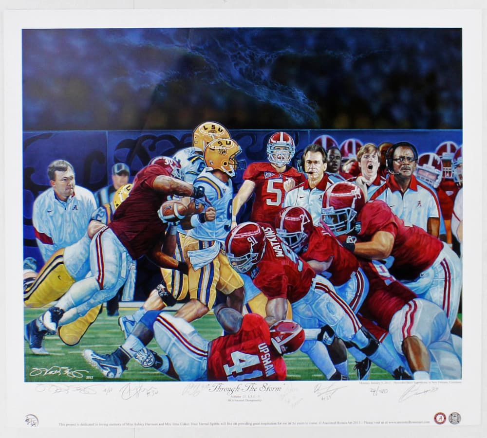Steve Skipper Collection A/P “Through the Storm” BCS Championship Game Unframed Lithograph Print Signed by the Artist and 5 Players – LE of 50 Photo steve-skipper-collection-through-storm-bcs, supplier stock photo