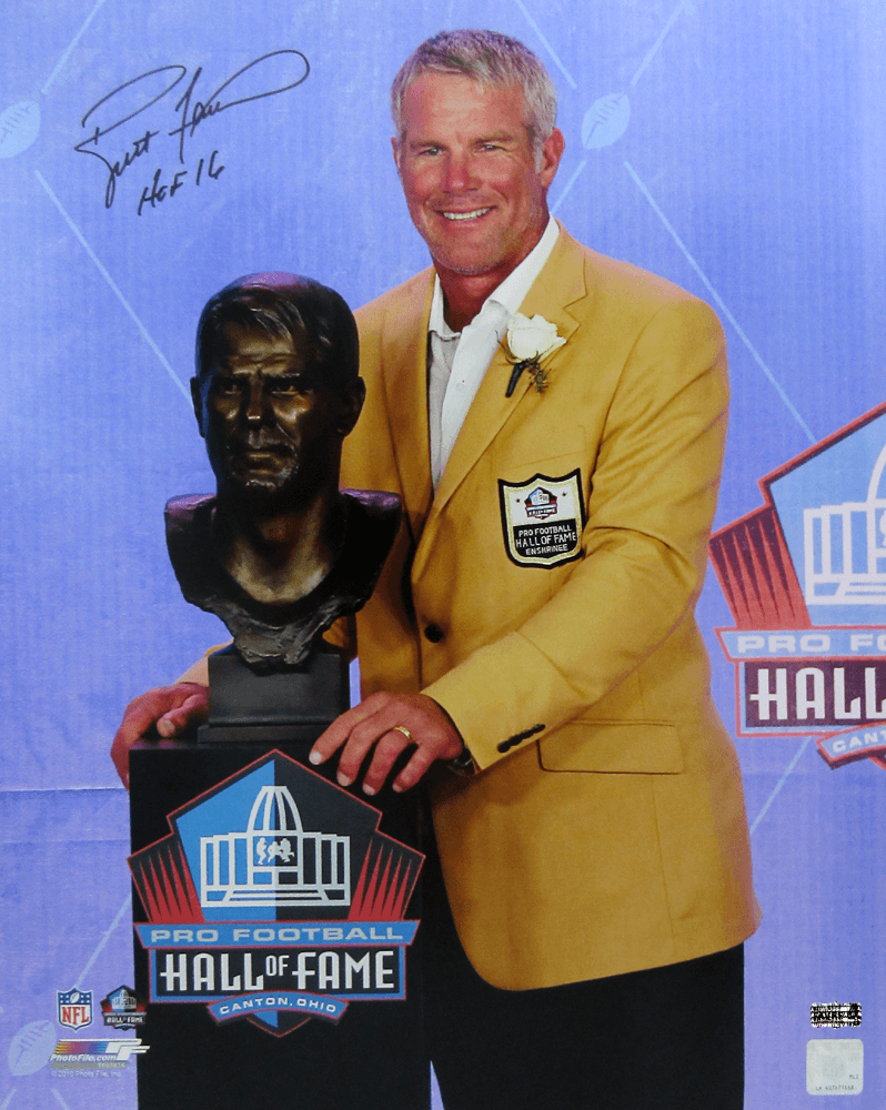 Brett Favre Signed Green Bay Packers Unframed Hall of Fame Speech 16×20 Photo with “HOF 16” Inscription Brett Favre Photo 16x20-brett-favre-green-bay-packers-unframed, Green Bay Packers, supplier stock photo