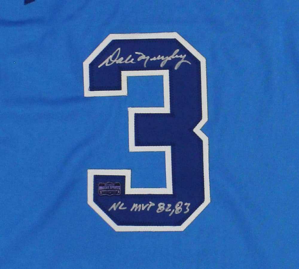 Dale Murphy Signed Atlanta Braves Custom Blue MLB Jersey With “82, 83 NL MVP” Dale Murphy Jersey dale-murphy-atlanta-braves-blue-mlb, Atlanta Braves, view 2, supplier stock photo