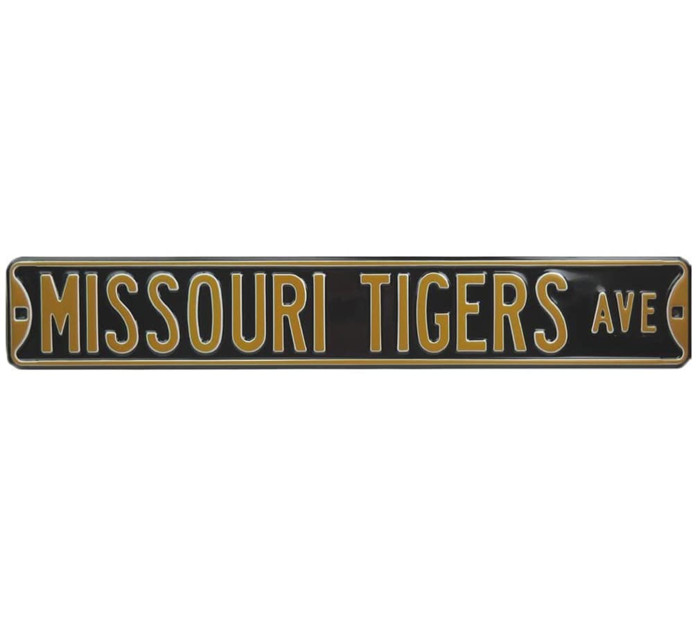 Missouri Tigers Ave Officially Licensed Authentic Steel 36×6 Black and Gold NCAA Street Sign Other 36x6-missouri-tigers-ave-officially-licensed, view 2, supplier stock photo