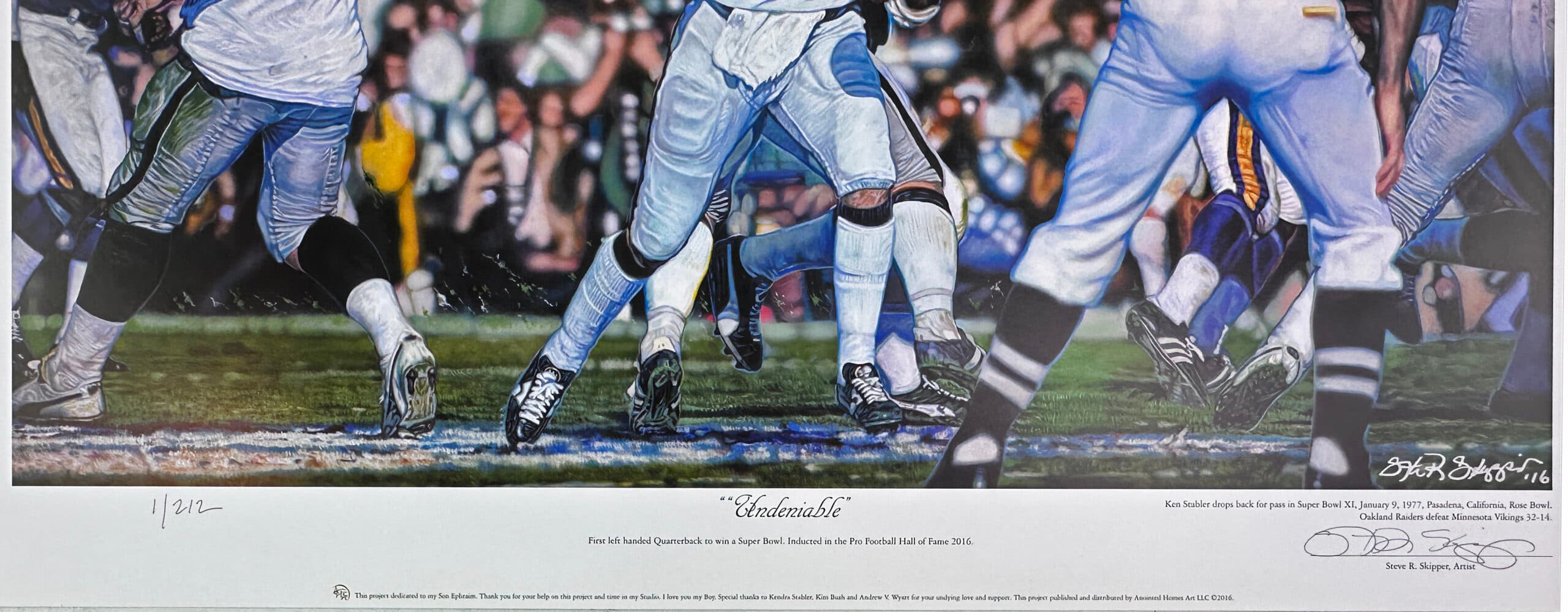Steve Skipper Collection “Undeniable” Ken Stabler Oakland Raiders Commemorative Regular Edition Lithograph Print Photo steve-skipper-collection-undeniable-ken-stabler, view 2, supplier stock photo