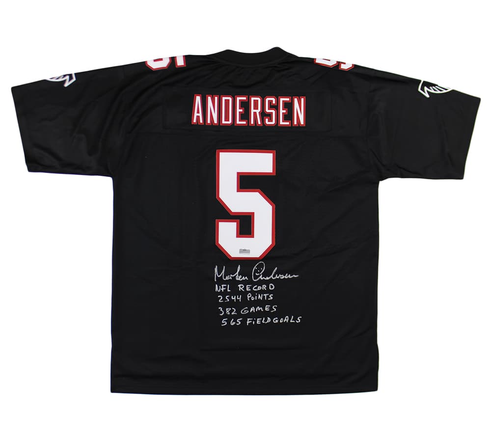 Morten Andersen Signed New Orleans Saints NFL Licensed Pro Line Vintage Black Jersey With Stat Inscriptions Morten Andersen Jersey morten-andersen-orleans-saints-nfl-licensed, supplier stock photo