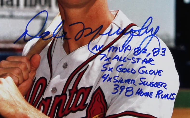 Dale Murphy Signed Atlanta Braves 16×20 Photo With Career Stat Inscription Dale Murphy Photo 16x20-dale-murphy-atlanta-braves-16-20, Atlanta Braves, view 2, supplier stock photo
