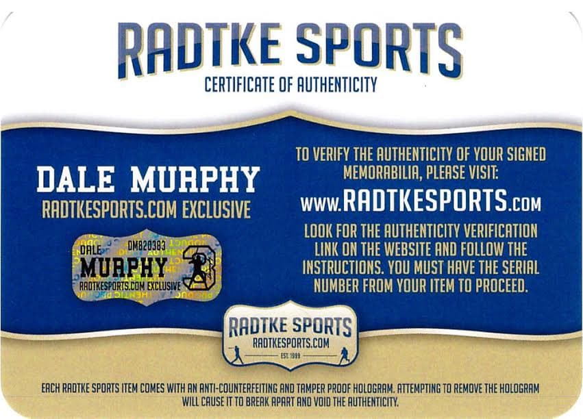 Dale Murphy Signed Atlanta Braves 16×20 Photo With Career Stat Inscription Dale Murphy Photo 16x20-dale-murphy-atlanta-braves-16-20, Atlanta Braves, view 4, supplier stock photo