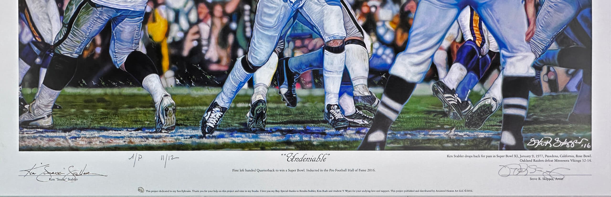 Steve Skipper Collection “Undeniable” Ken Stabler Oakland Raiders Commemorative Unframed 19.5×26 Artist Proof Lithograph Print Photo steve-skipper-collection-undeniable-ken-stabler, view 2, supplier stock photo