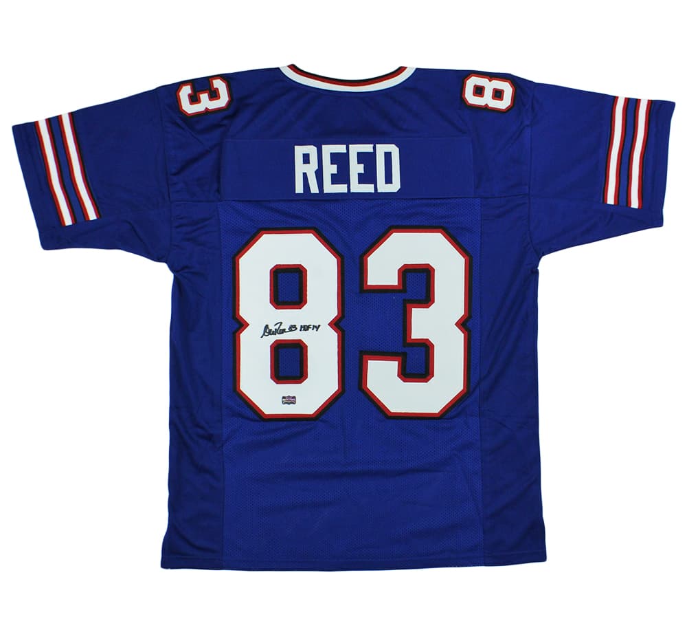 Andre Reed Signed Buffalo Custom Blue Jersey with “HOF 14” Inscription Andre Reed Jersey andre-reed-buffalo-blue-hof-14, supplier stock photo