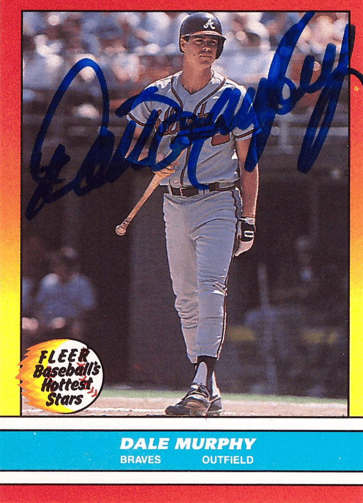 Dale Murphy Signed 1988 Fleer #29 Atlanta Braves Baseball Card Dale Murphy Card dale-murphy-1988-fleer-29-atlanta, Atlanta Braves, view 2, supplier stock photo