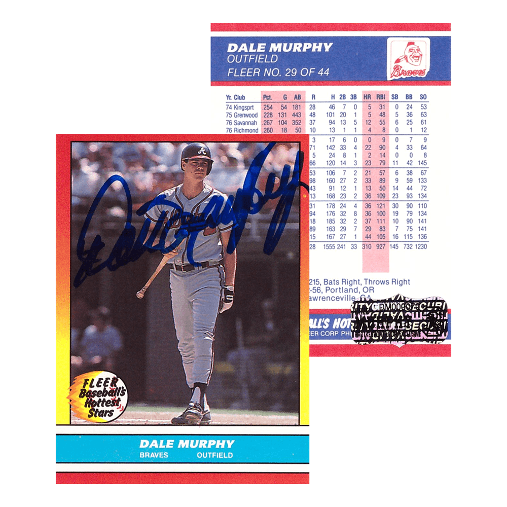Dale Murphy Signed 1988 Fleer #29 Atlanta Braves Baseball Card Dale Murphy Card dale-murphy-1988-fleer-29-atlanta, Atlanta Braves, supplier stock photo