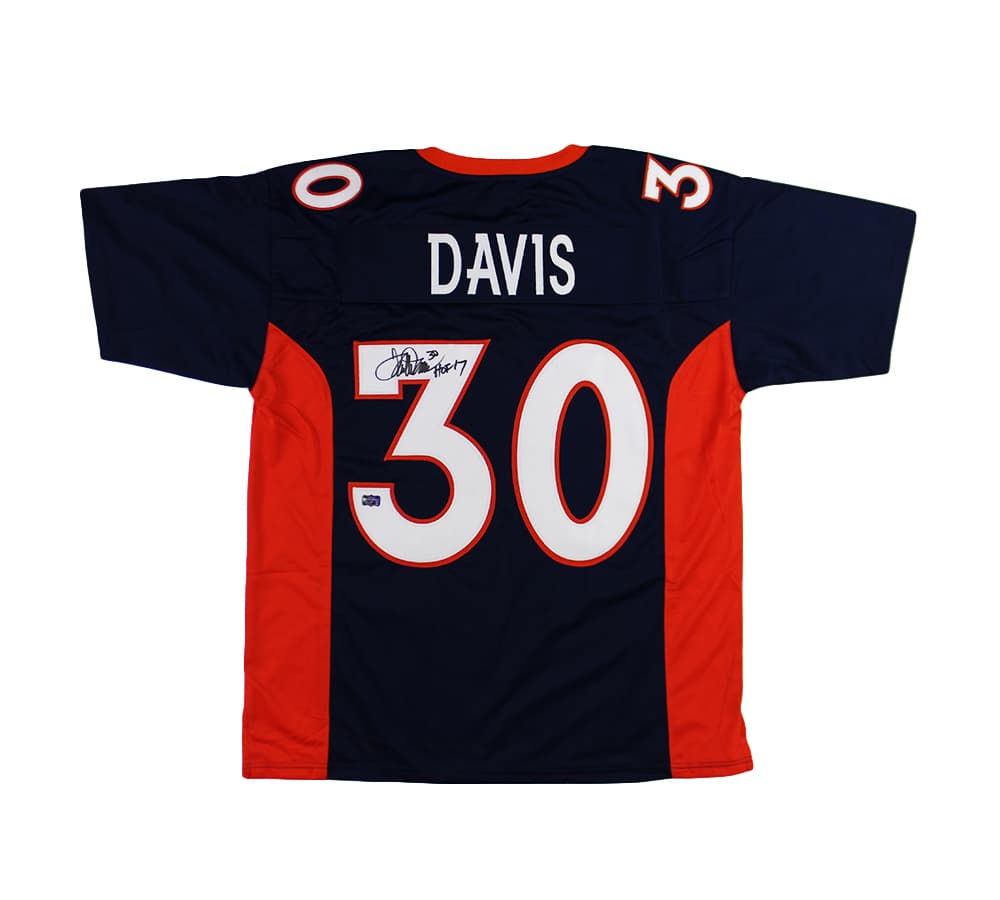 Terrell Davis Signed Denver Custom Blue Jersey with “HOF 17” Inscription Terrell Davis Jersey terrell-davis-denver-blue-hof-17, supplier stock photo