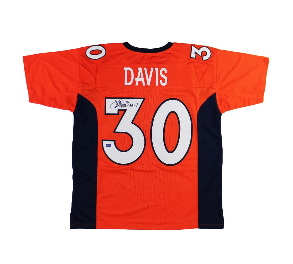 Terrell Davis Signed Denver Custom Orange Jersey with “HOF 17” Inscription Terrell Davis Jersey terrell-davis-denver-orange-hof-17, supplier stock photo