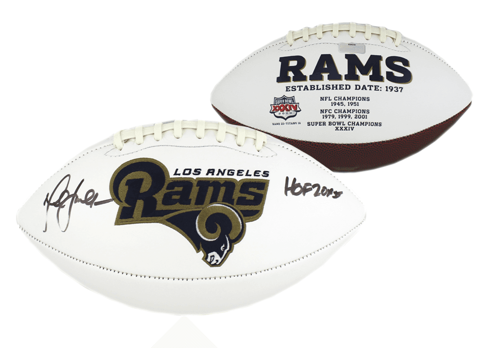 Marshall Faulk Signed Los Angeles Rams NFL Embroidered Football with “HOF 20XI” Inscription Marshall Faulk Ball marshall-faulk-los-angeles-rams-nfl, supplier stock photo