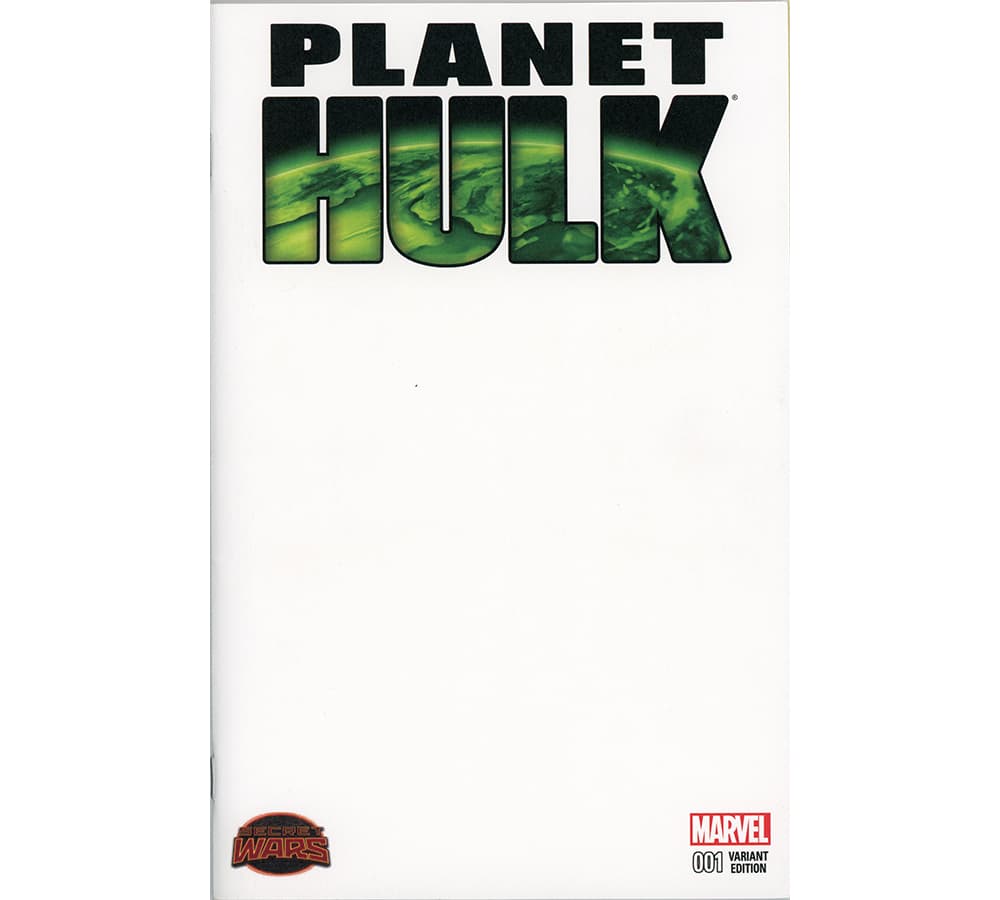 Planet Hulk #1 Secret Wars Variant Cover Comic Book – White Cover Other planet-hulk-1-secret-wars-variant, view 2, supplier stock photo