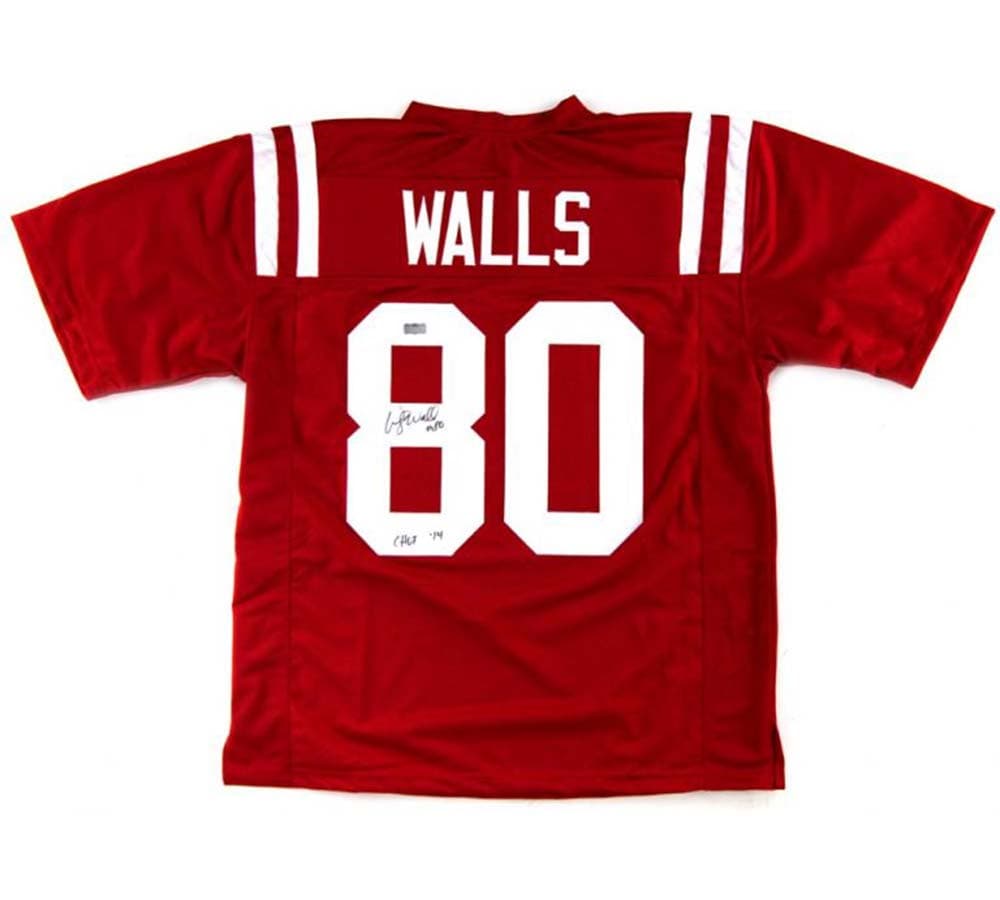 Wesley Walls Signed Ole Miss Red Custom Jersey With “CHOF 2014” Inscription Wesley Walls Jersey wesley-walls-ole-miss-red-chof, supplier stock photo