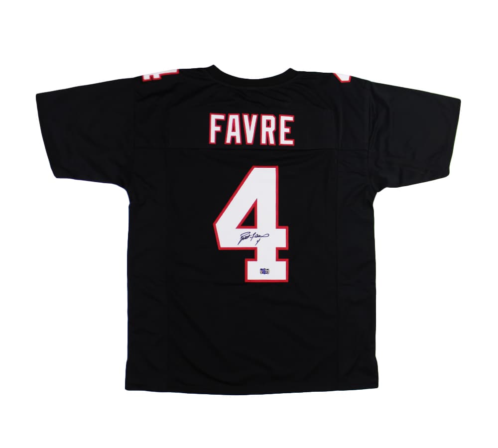 Brett Favre Signed Atlanta Custom Black Jersey Brett Favre Jersey brett-favre-atlanta-black, Green Bay Packers, supplier stock photo
