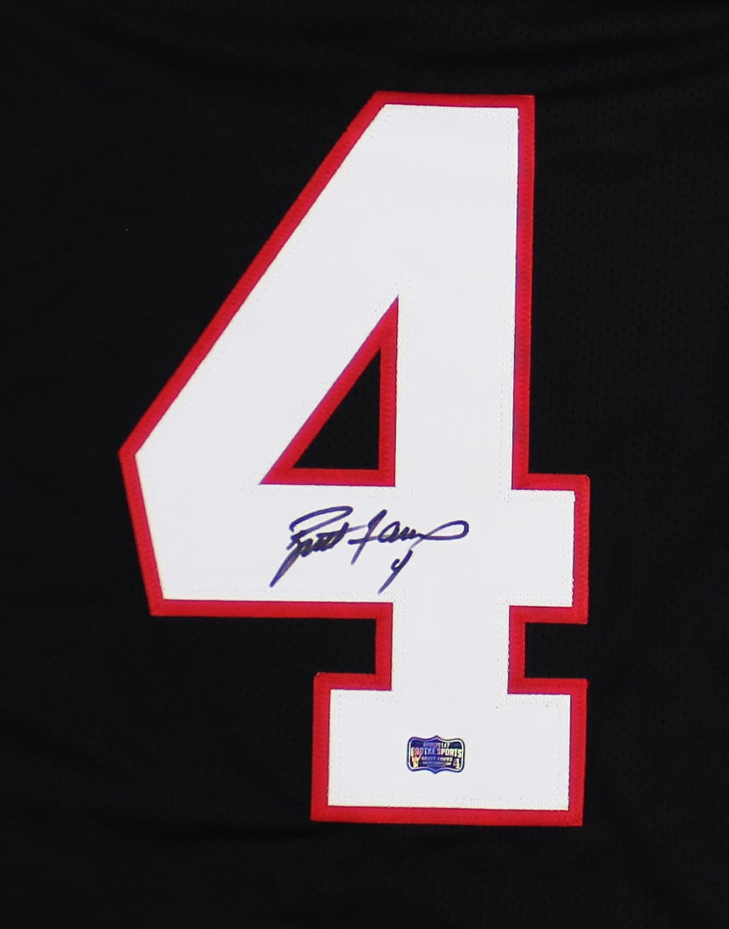 Brett Favre Signed Atlanta Custom Black Jersey Brett Favre Jersey brett-favre-atlanta-black, Green Bay Packers, view 2, supplier stock photo