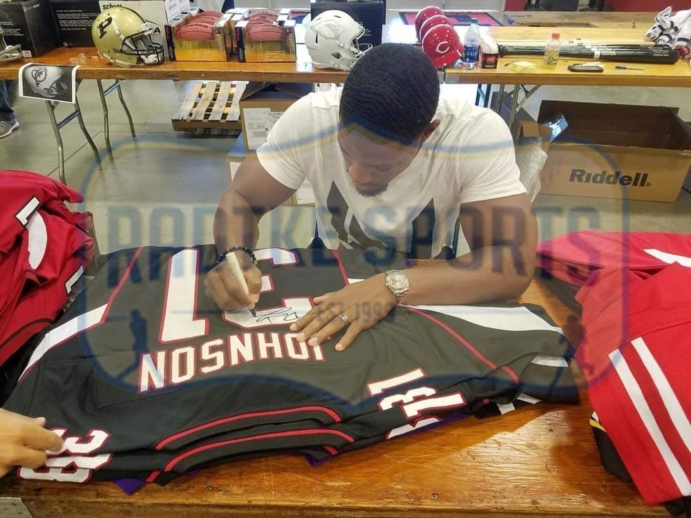 David Johnson Signed Arizona Large Framed Custom Black Jersey David Johnson Jersey david-johnson-arizona-large-framed-black, view 3, supplier stock photo
