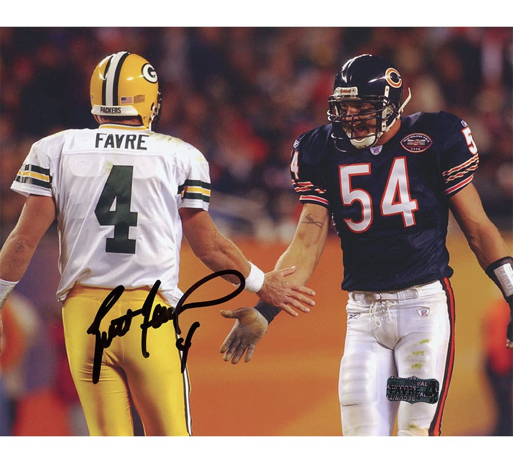 Brett Favre Signed Green Bay Packers Unframed 8×10 NFL Photo – Black Ink With Urlacher Brett Favre Photo 8x10-brett-favre-green-bay-packers-unframed, Green Bay Packers, supplier stock photo