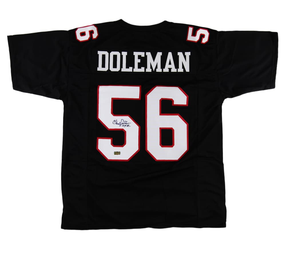 Chris Doleman Signed Atlanta Custom Black Jersey With “HOF 12” Inscription Chris Doleman Jersey chris-doleman-atlanta-black-hof-12, supplier stock photo