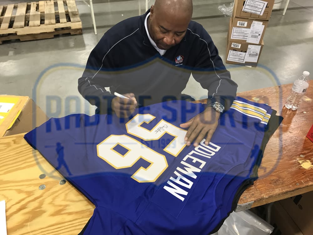 Chris Doleman Signed Pittsburgh Custom Blue Jersey with “HOF 12” Inscription Chris Doleman Jersey chris-doleman-pittsburgh-blue-hof-12, view 3, supplier stock photo