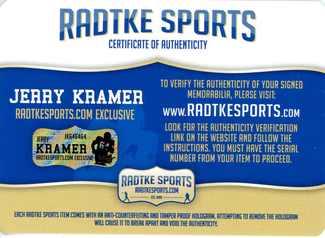 Jerry Kramer Signed Green Bay Packers TK Suspension NFL Helmet with “HOF 2018 & SB I & II Champs” Inscription Jerry Kramer Helmet jerry-kramer-green-bay-packers-tk, Green Bay Packers, view 3, supplier stock photo