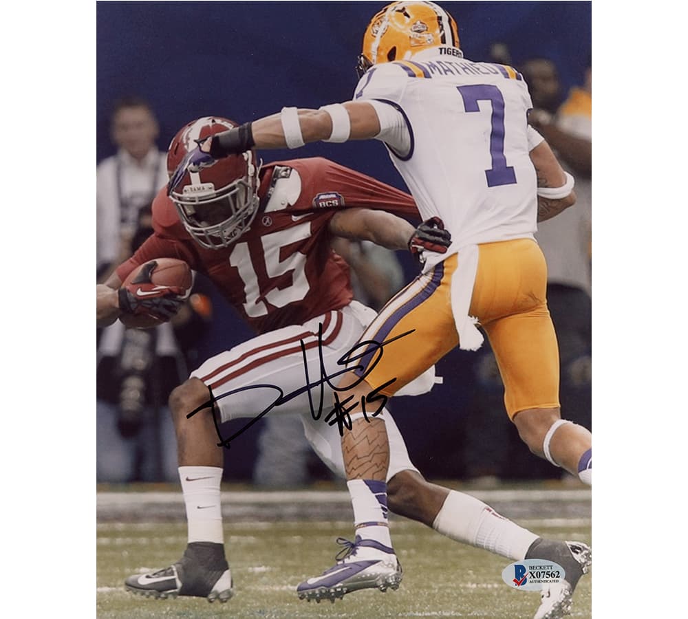 Darius Hanks Signed Alabama Crimson Tide Unframed 8×10 NCAA Photo “Catch Over Honey Badger” Photo 8x10-darius-hanks-alabama-crimson-tide-unframed, Alabama Crimson Tide, supplier stock photo