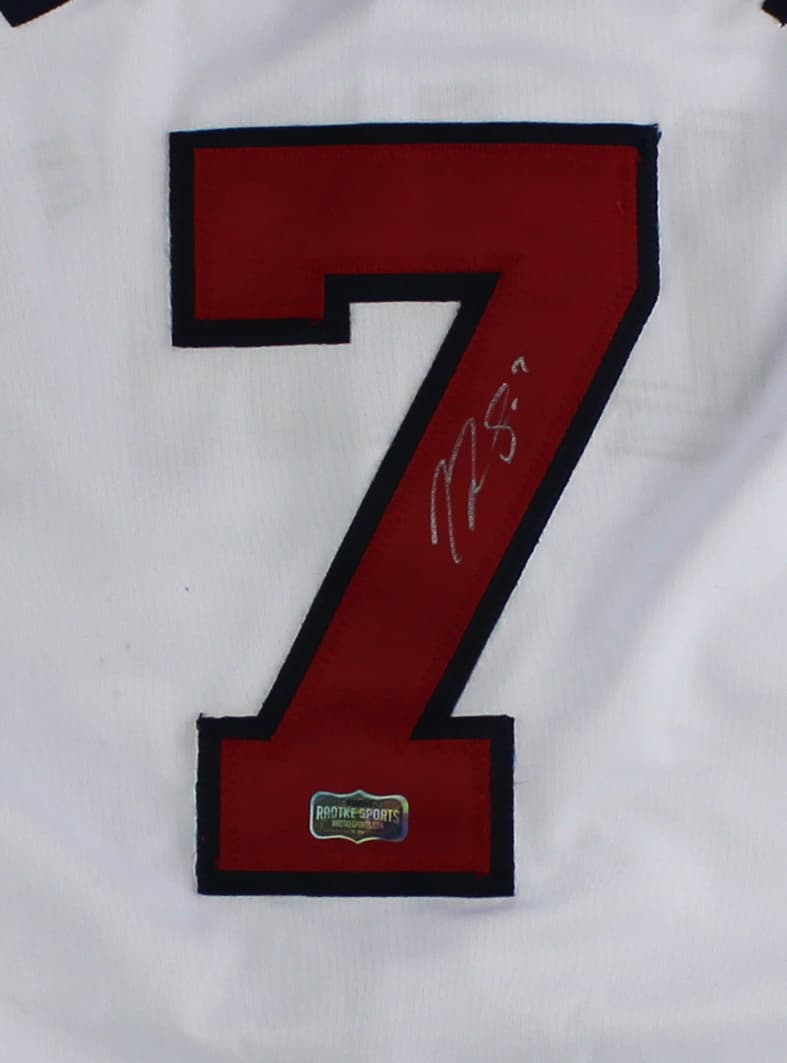 Tommy La Stella Signed Atlanta Custom White Jersey Jersey tommy-la-stella-atlanta-white, view 2, supplier stock photo