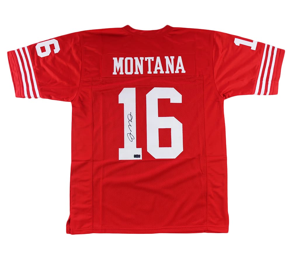 Joe Montana Signed San Francisco Custom Red Jersey Joe Montana Jersey joe-montana-san-francisco-red, San Francisco 49ers, supplier stock photo