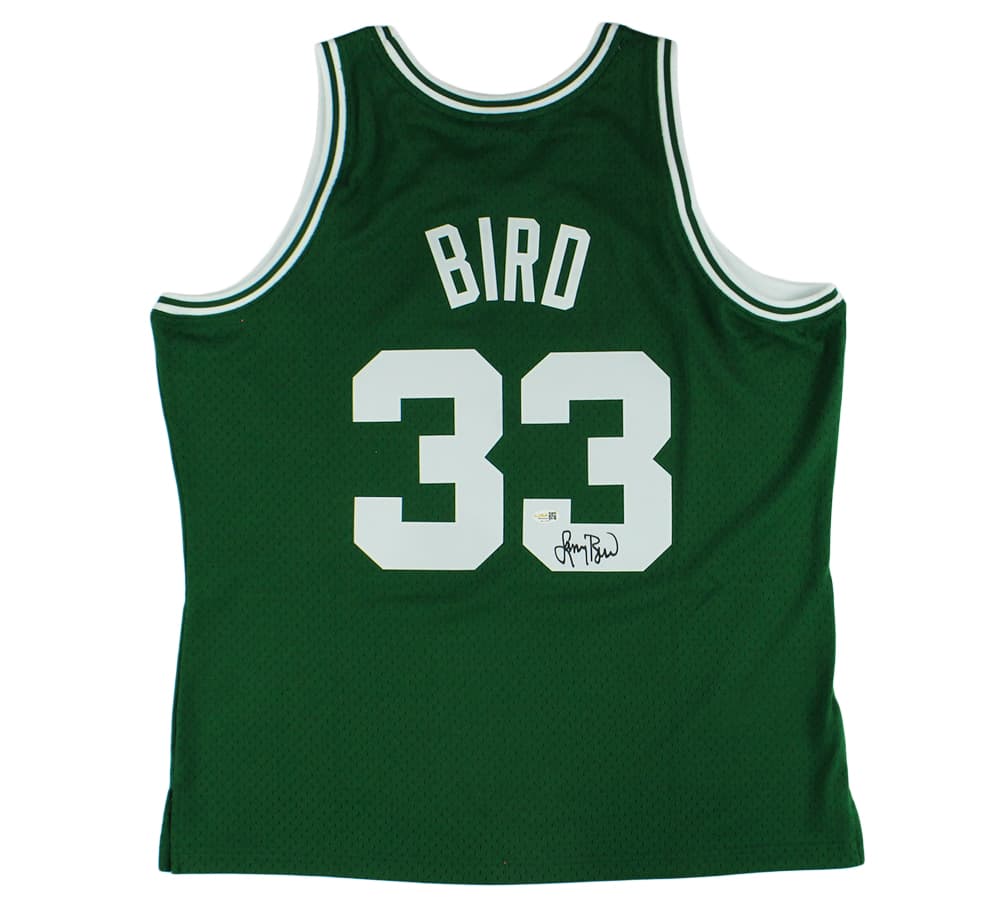 Larry Bird Signed Boston Celtics Mitchell and Ness Green Jersey Larry Bird Jersey larry-bird-boston-celtics-mitchell-ness, Boston Celtics, view 2, supplier stock photo