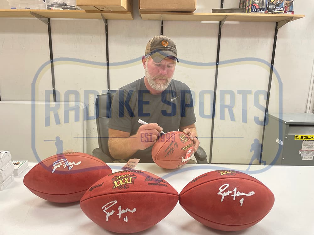 Brett Favre Signed Green Bay Packers Wilson Authentic Super Bowl 31 NFL Football with “Silver Ink” Brett Favre Ball brett-favre-green-bay-packers-wilson, Green Bay Packers, view 5, supplier stock photo