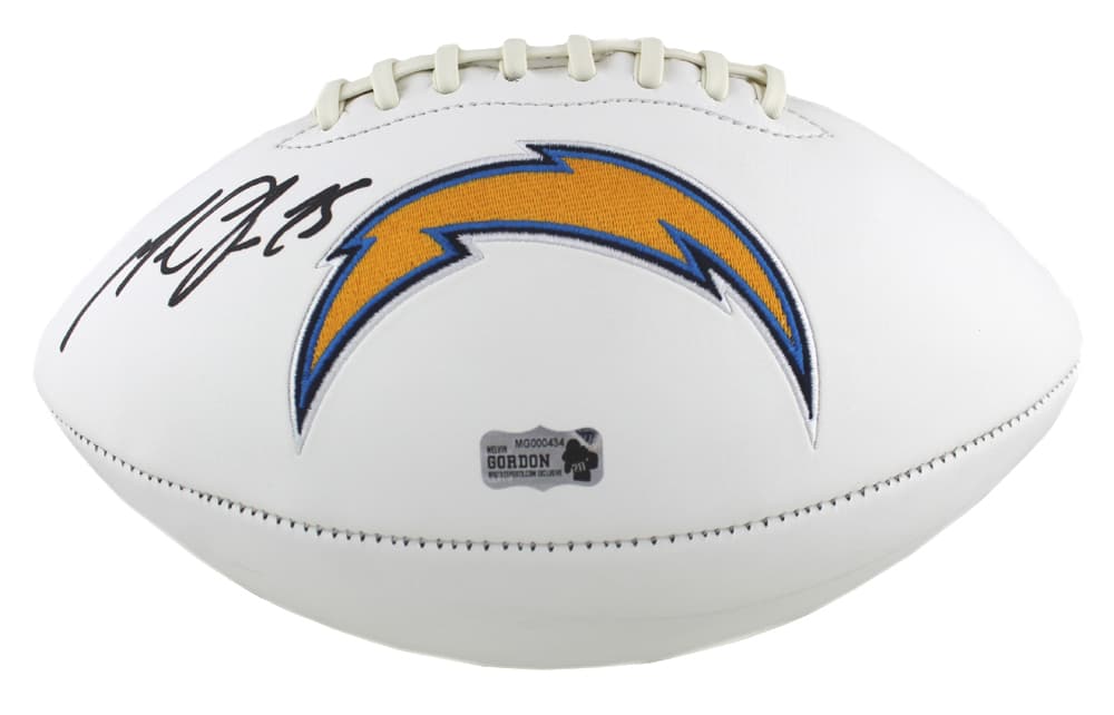 Melvin Gordon Signed Los Angeles Chargers Embroidered NFL Football Melvin Gordon Ball melvin-gordon-los-angeles-chargers-embroidered, view 2, supplier stock photo